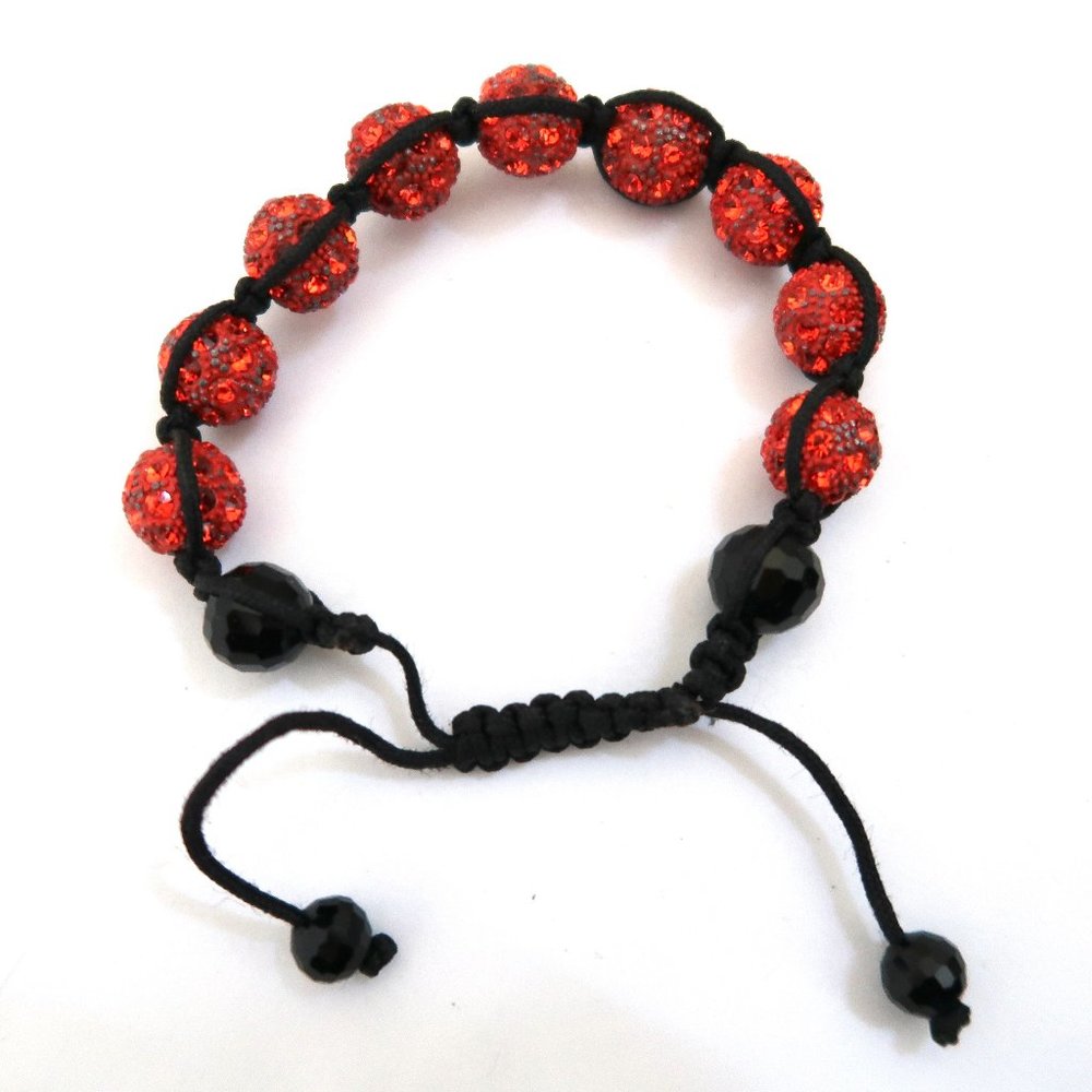 Shamballa red crystal expandable bracelet